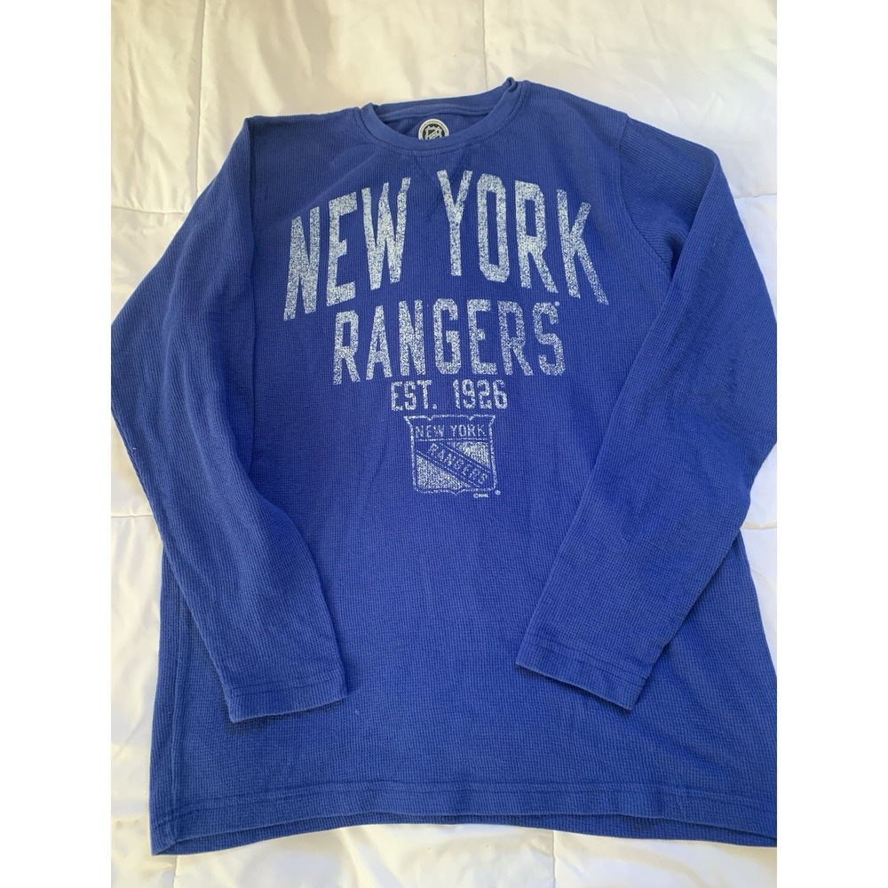New York Rangers GIII CARL BANKS Men's M  Thermal Long Sleeve‎ Shirt Blue